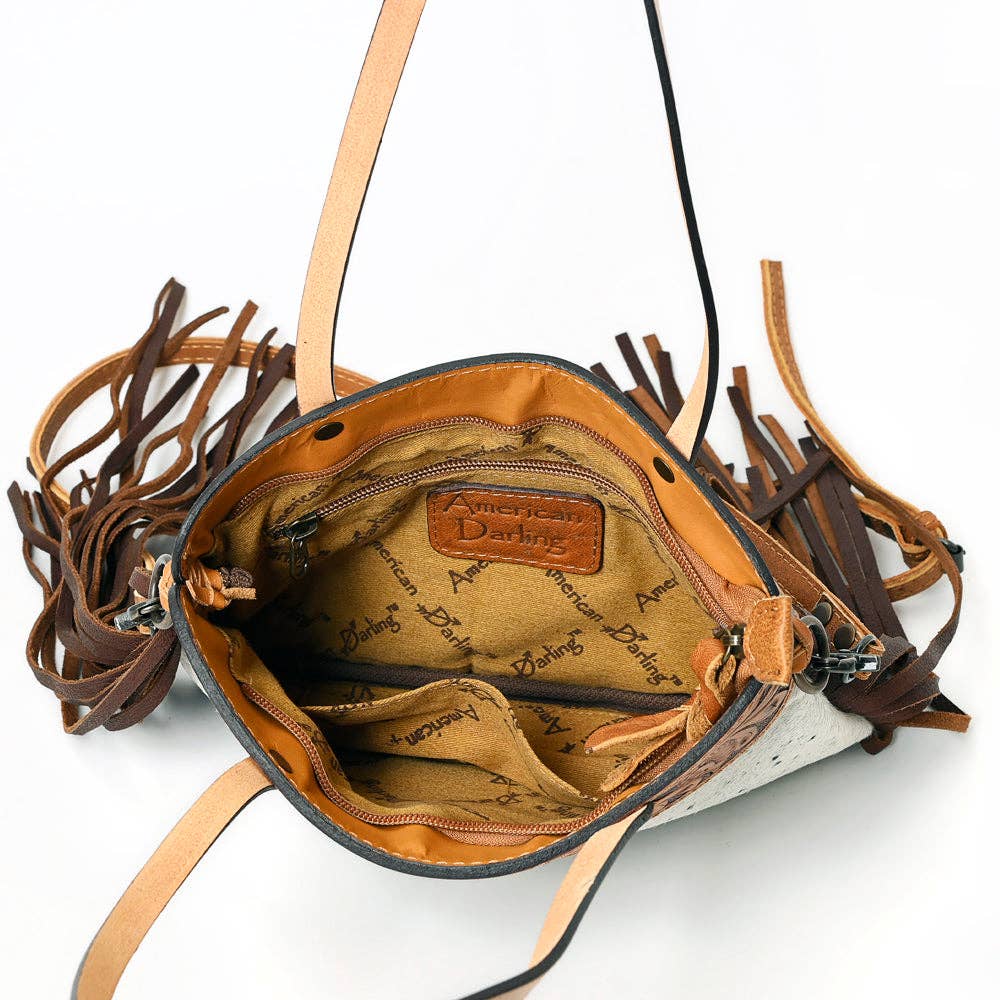 Cowhide Leather Western Crossbody Purse