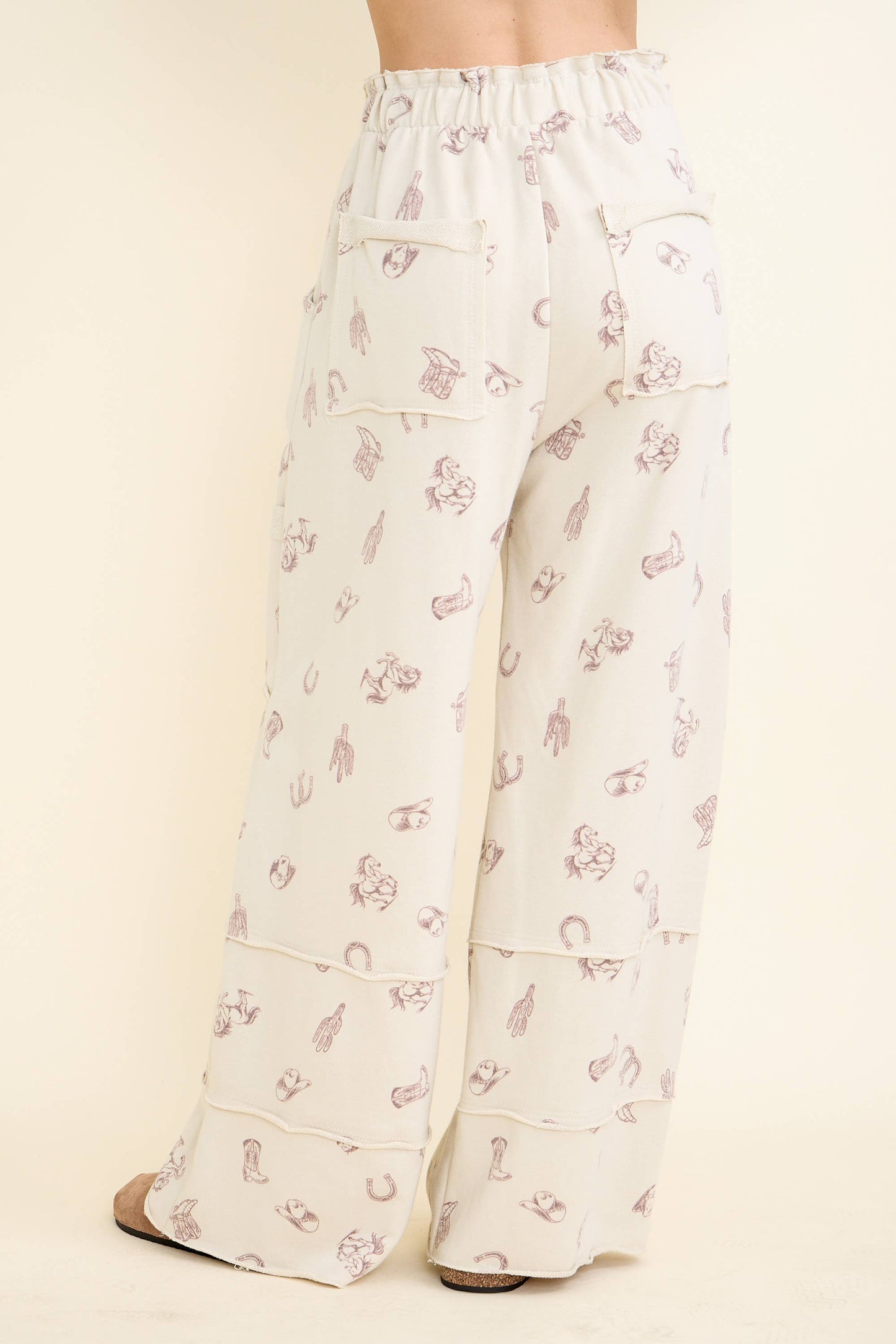 Washed allover Western graphic print Pocket