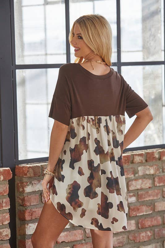 COW PRINT CHIFFON SHIRT