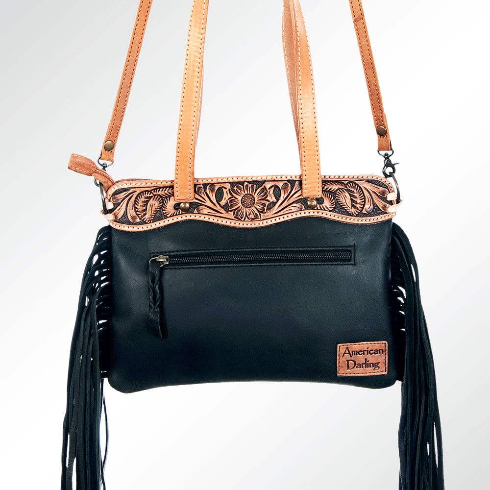 Cowhide Leather Western Crossbody Purse