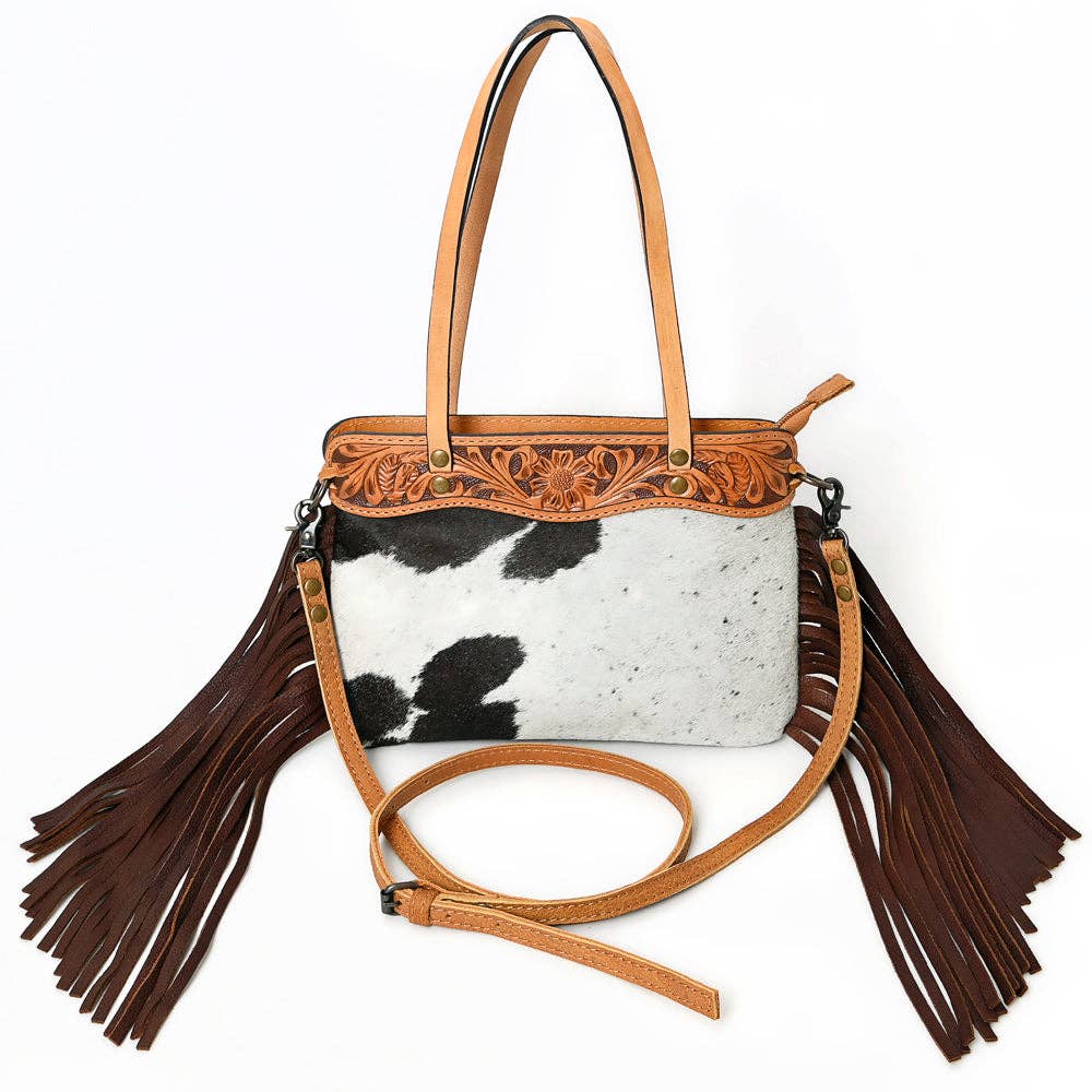 Cowhide Leather Western Crossbody Purse