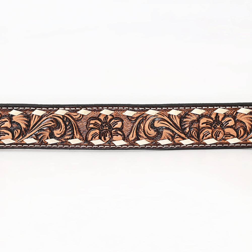 BER196-Hand Carved Western Leather Belt