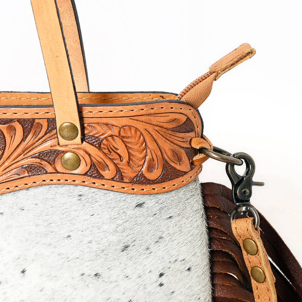 Cowhide Leather Western Crossbody Purse
