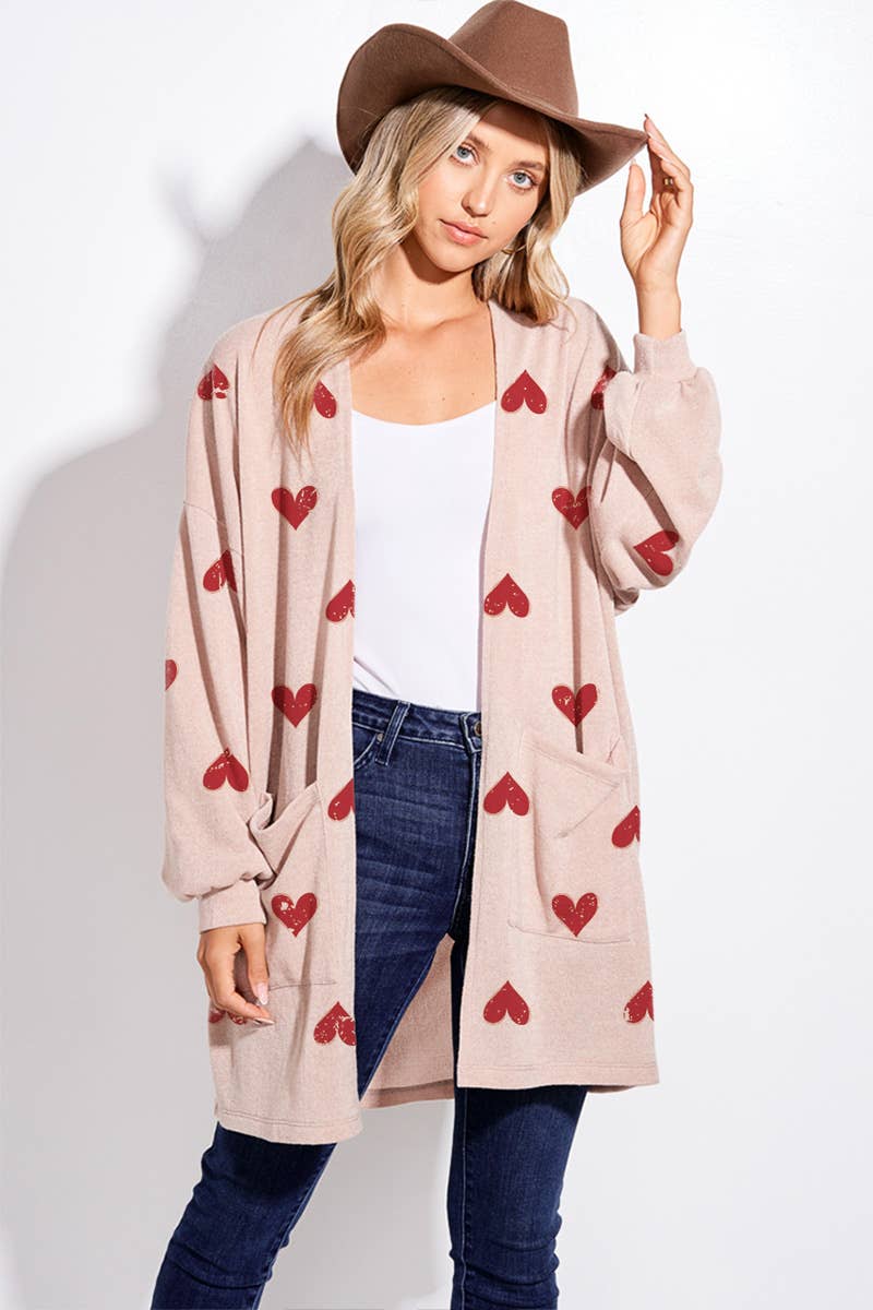 Heart all over Loose fit cardigan