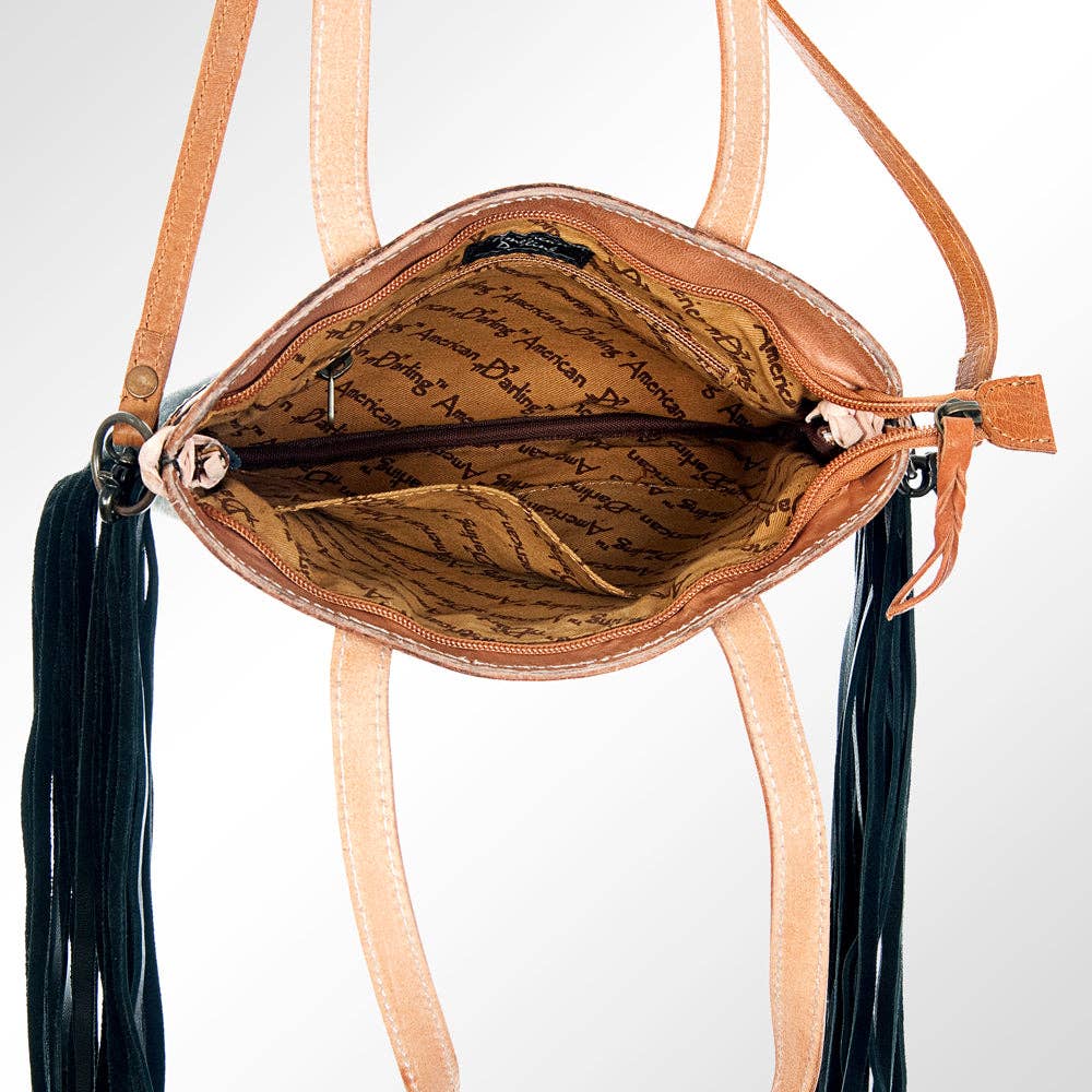 Cowhide Leather Western Crossbody Purse