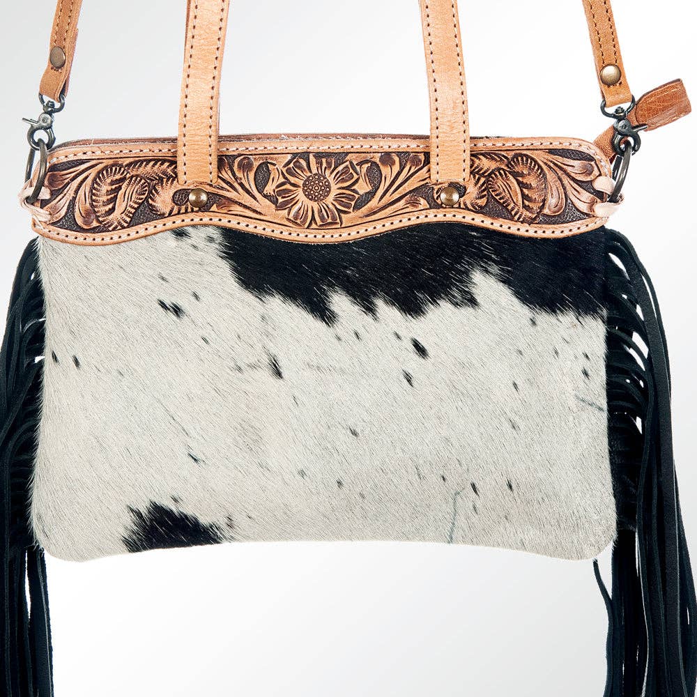 Cowhide Leather Western Crossbody Purse
