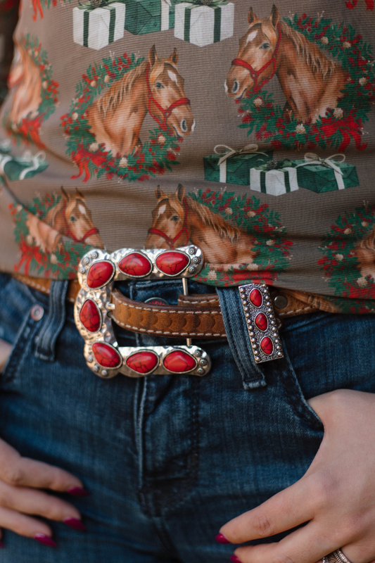 Buckle Up Belt Buckle Red