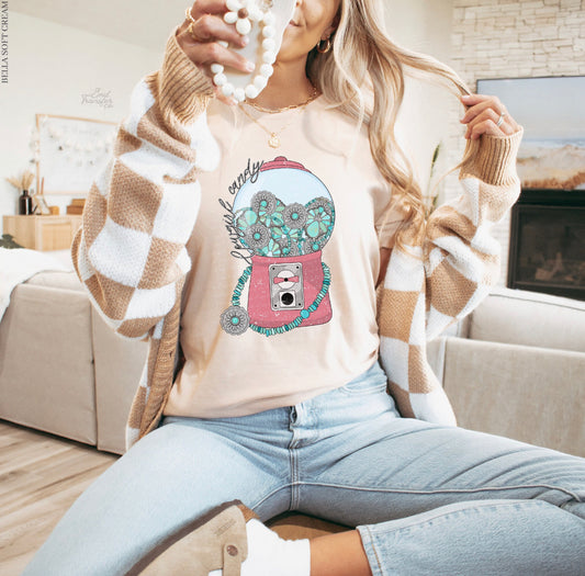 Cowgirl Candy Graphic Custom Tee-Holiday