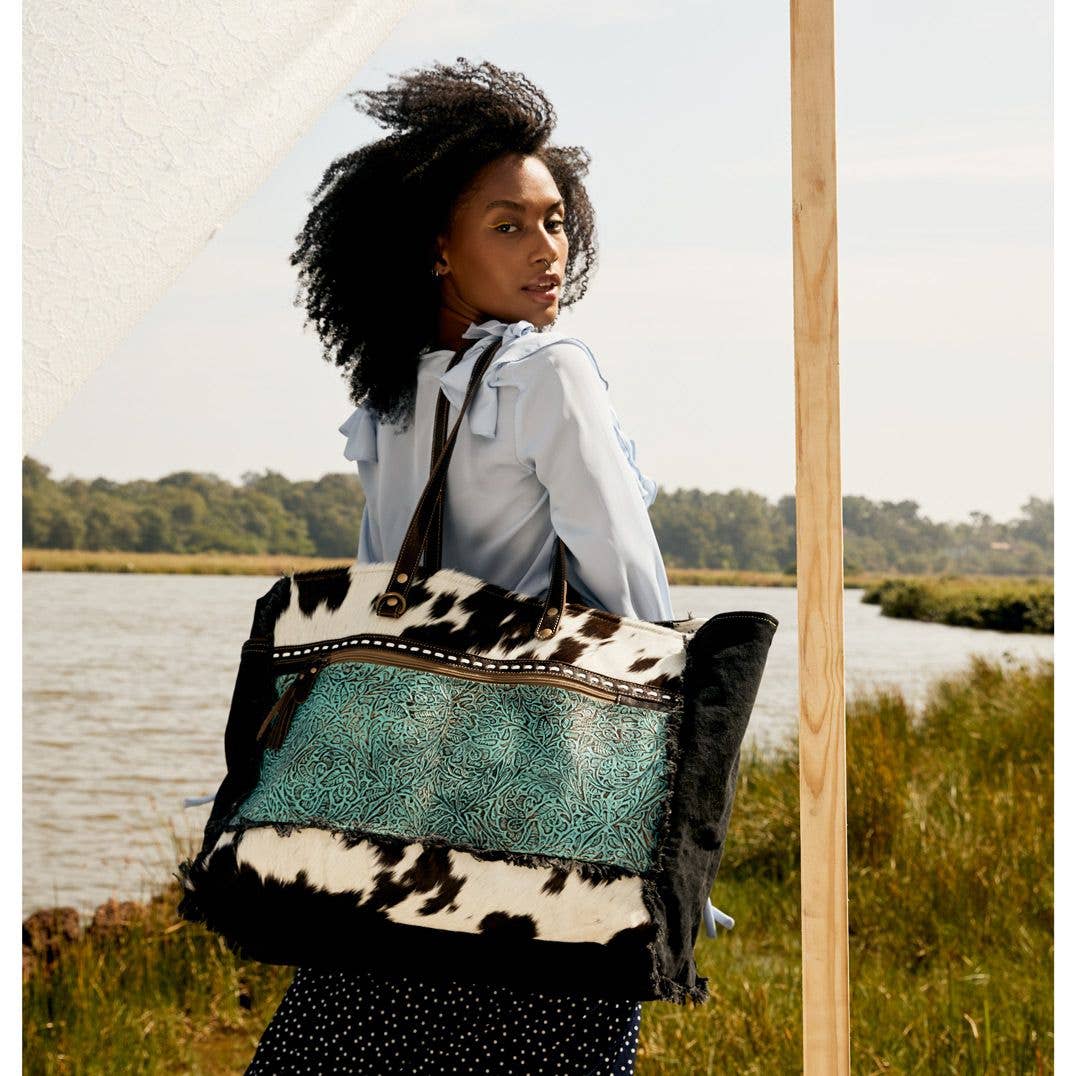 Sea Grass Canvas & Hairon Bag / Travel Bag
