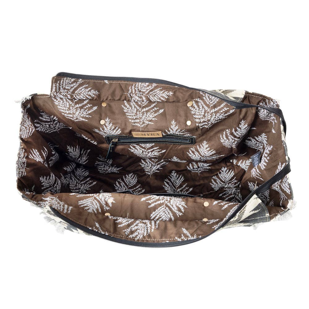 Tribal Spirit Adventure Weekender Travel Bag In Black & White