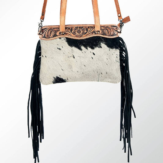 Cowhide Leather Western Crossbody Purse