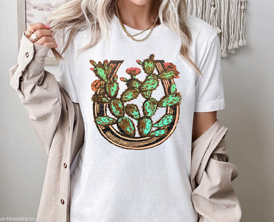 Cactus Horseshoe Graphic Custom Tee