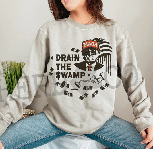 Drain The Swamp Trump Crew Neck