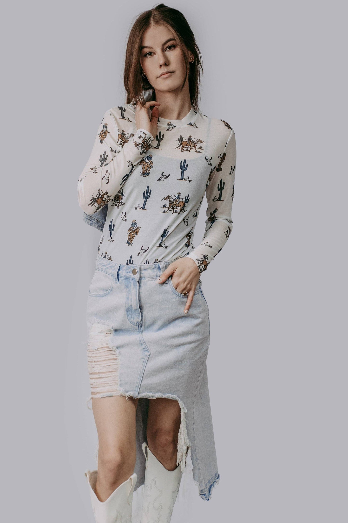 MK713 Desert Darlin' Mesh Top