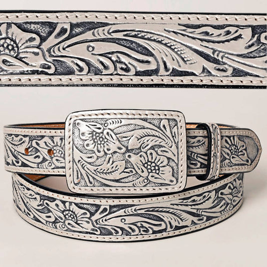 ADBLF217 Beautifully Hand Tooled Genuine American Leather Belt Men and Women