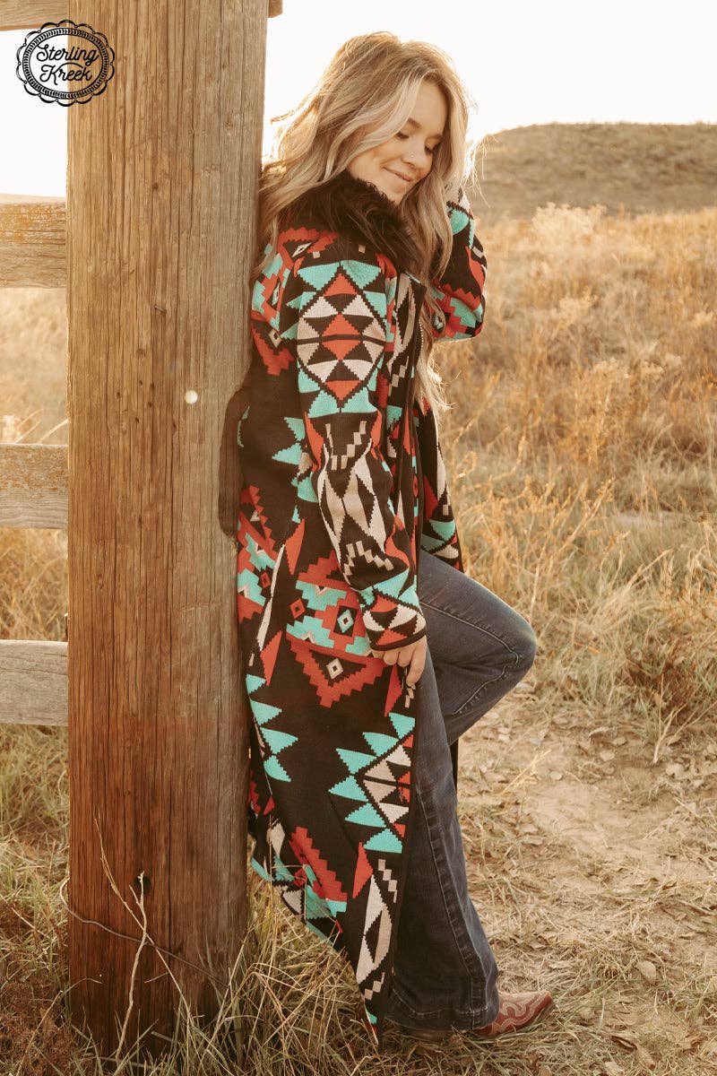 AZTECA KNIT CARDIGAN DUSTER