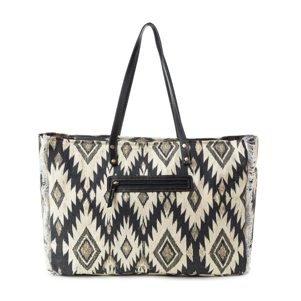 Tribal Spirit Adventure Weekender Travel Bag In Black & White