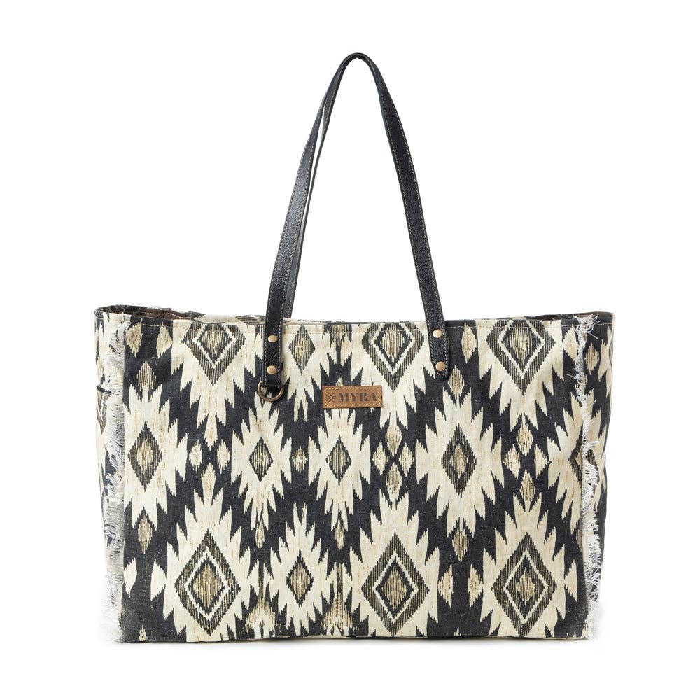 Tribal Spirit Adventure Weekender Travel Bag In Black & White